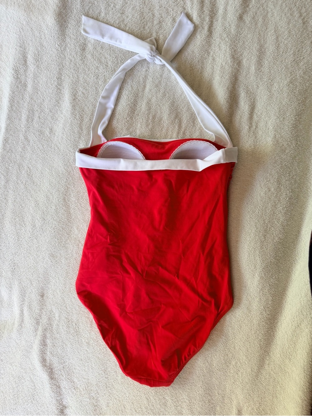 LAUREN Ralph Lauren Red & White Halter One-Piece Swimsuit Size 8 🌊✨ - Picture 4 of 6